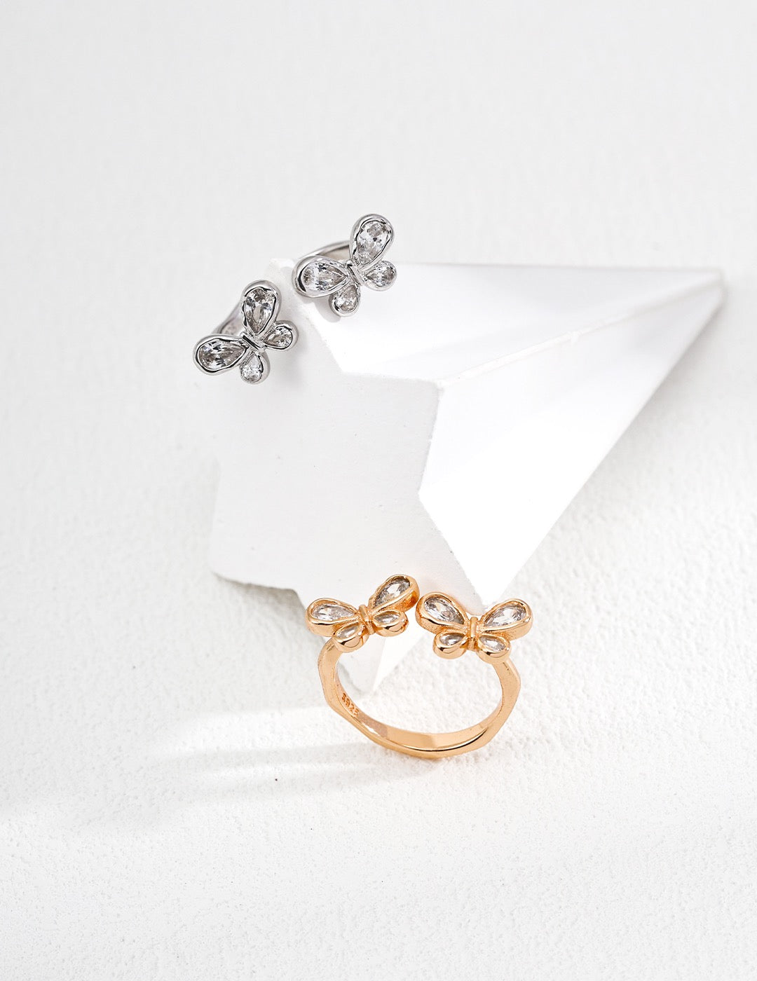 Crystal Butterfly Open Ring