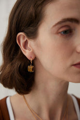 Tiger Eye Silver Earrings - Lia Atelier