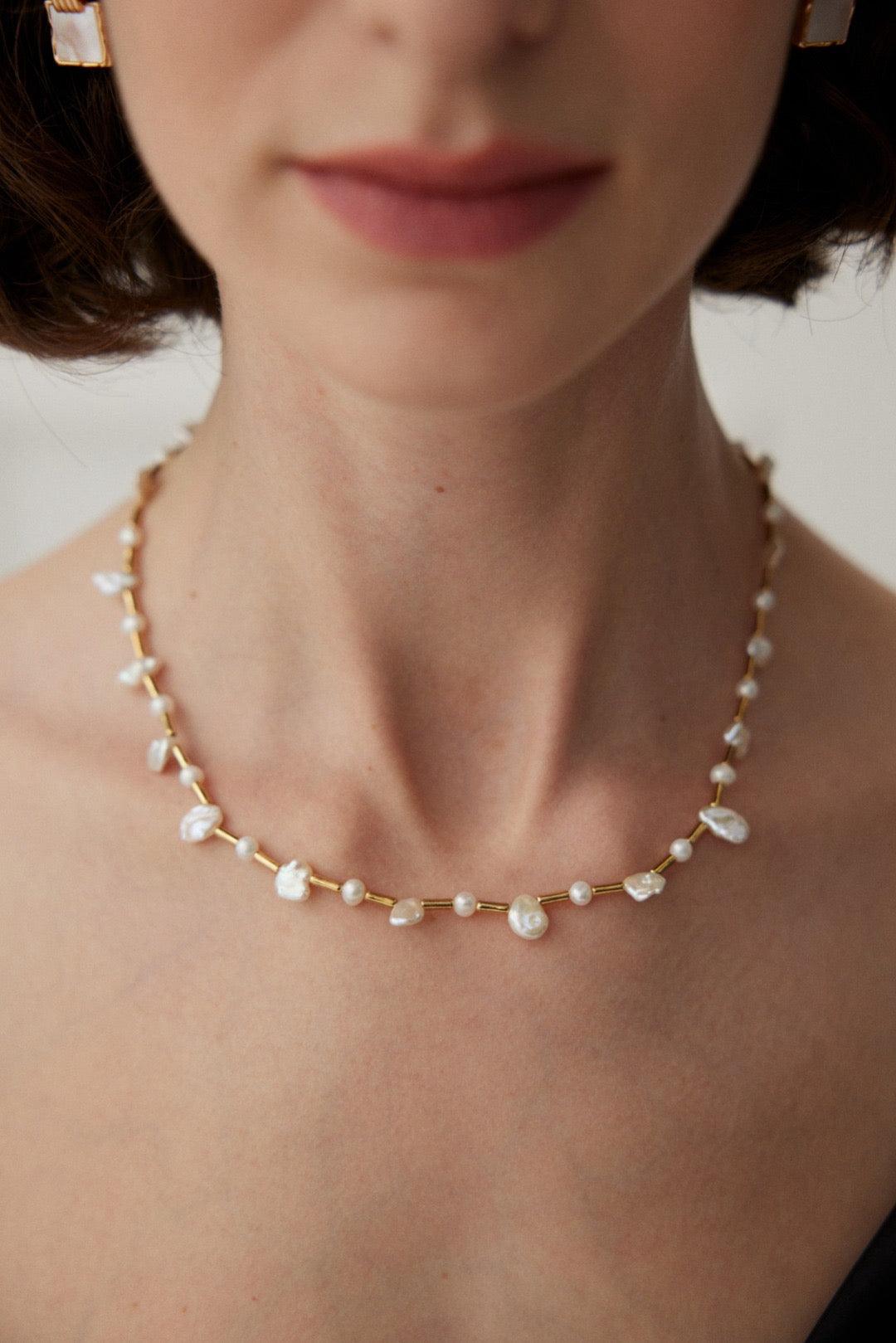 Bamboo Baroque Pearl Necklace