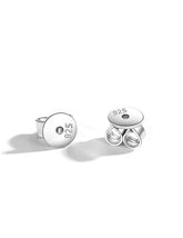 Sterling Silver earring backs with '925' stamp on a white background