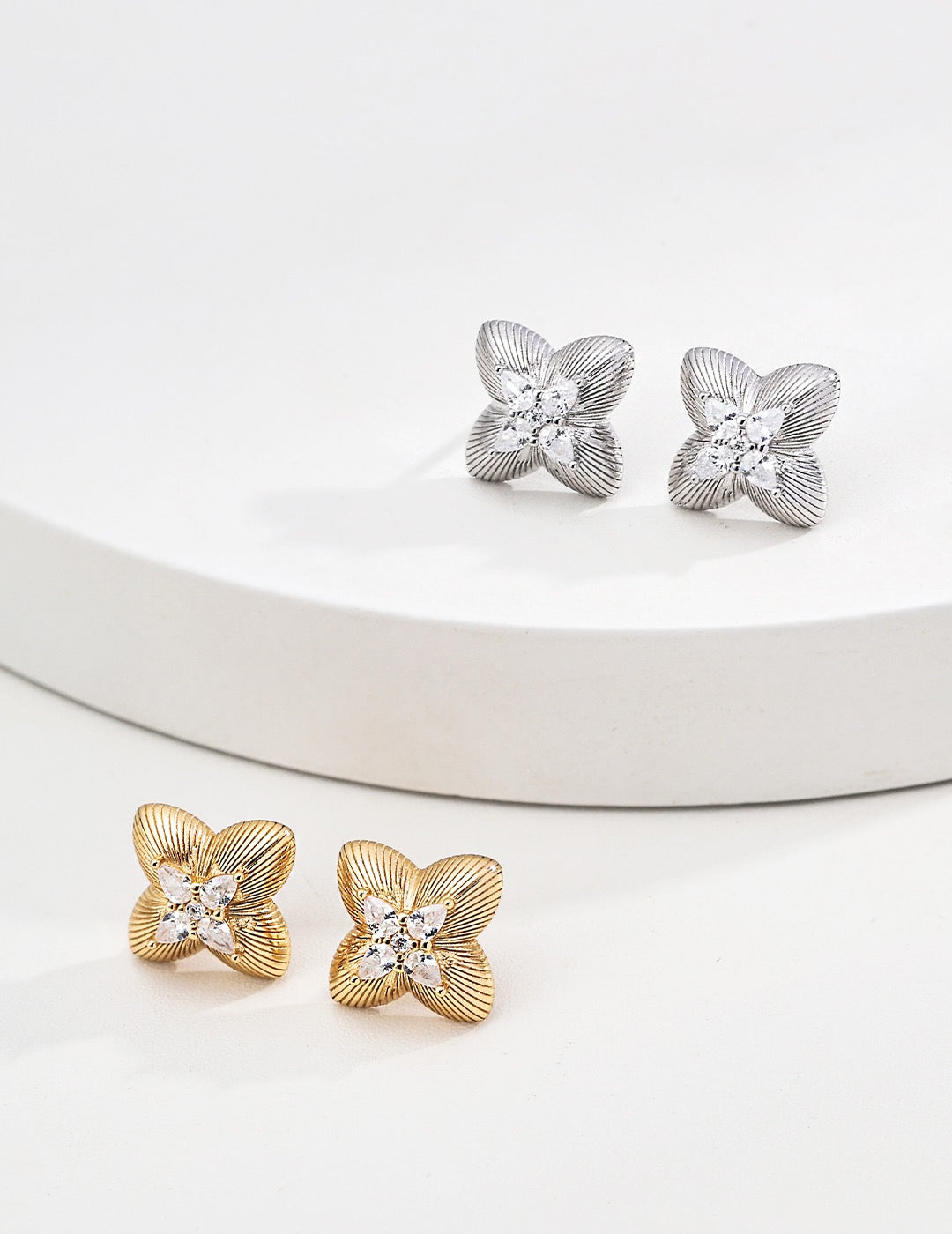 Textured Bloom Stud Earrings