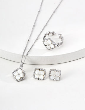 Mother of Pearl Clover Studs