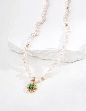 Emerald Baroque Pearl Jewelry Set