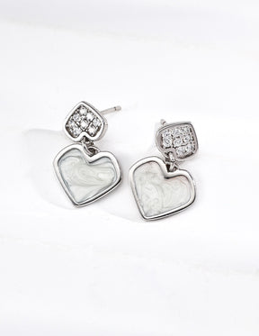Double Heart Drop Earrings