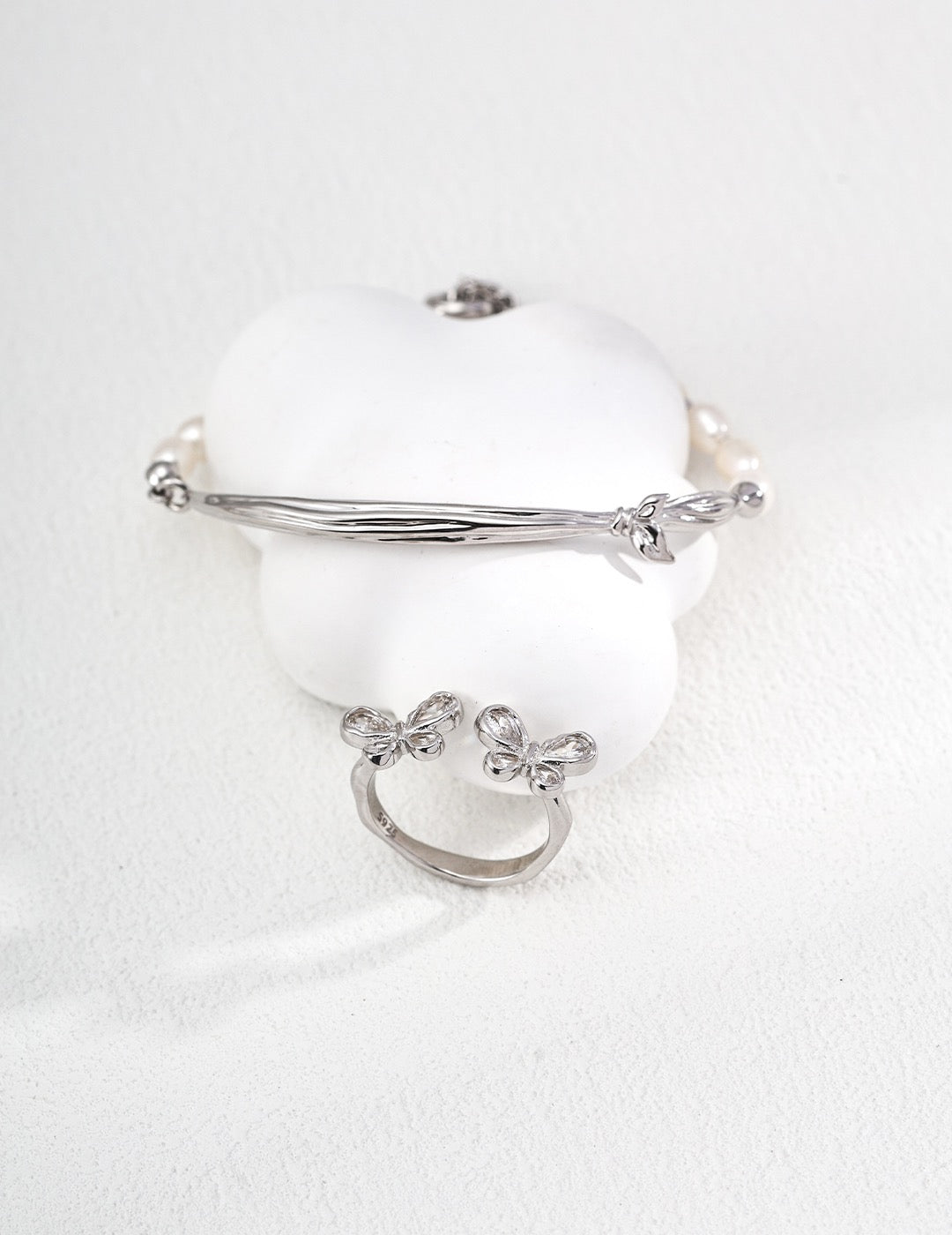 Crystal Butterfly Open Ring