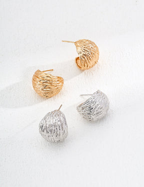 Textured Shell Stud Earrings Set