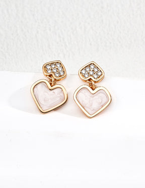 Rose gold Heart-shaped earrings for women