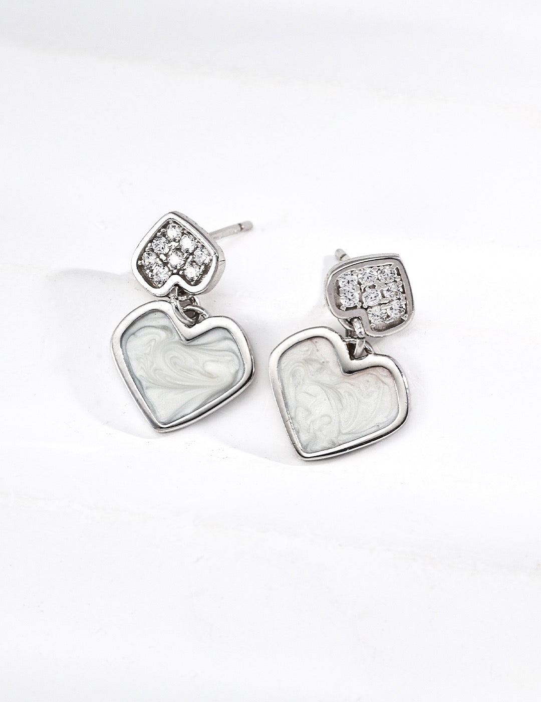 Sterling Silver Heart-shaped earrings for women