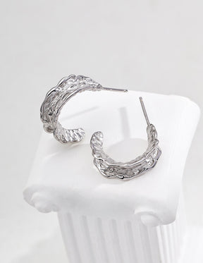 Textured Braided Hoop Earrings