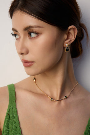 Moss Agate Bar Collar Necklace