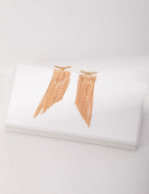 Luxe Chain Fringe Drop Earrings - Gold & Silver