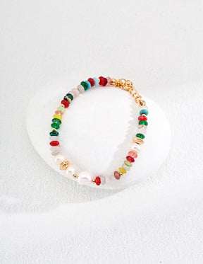 Eleanor Pearl Color Stone Beaded Bracelet | Lia Atelier