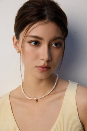 Pearl Agate Sun Medallion Jewelry Set