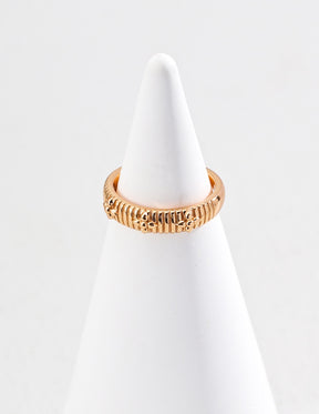 Textured Adjustable Ring - Ribbed Band Design