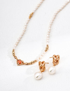 Rhodochrosite Pearl Harmony Necklace