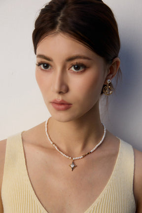 Lumière Star Pearl Pendant Necklace