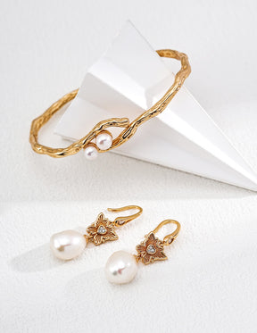 Butterfly Pearl Drop Earrings