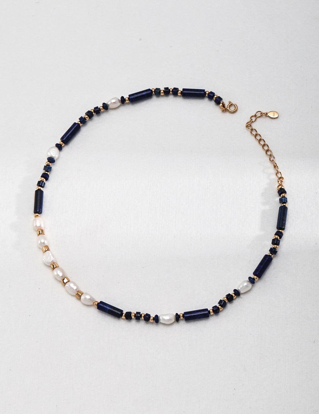 Lapis Lazuli Pearl Necklace - Lia Atelier