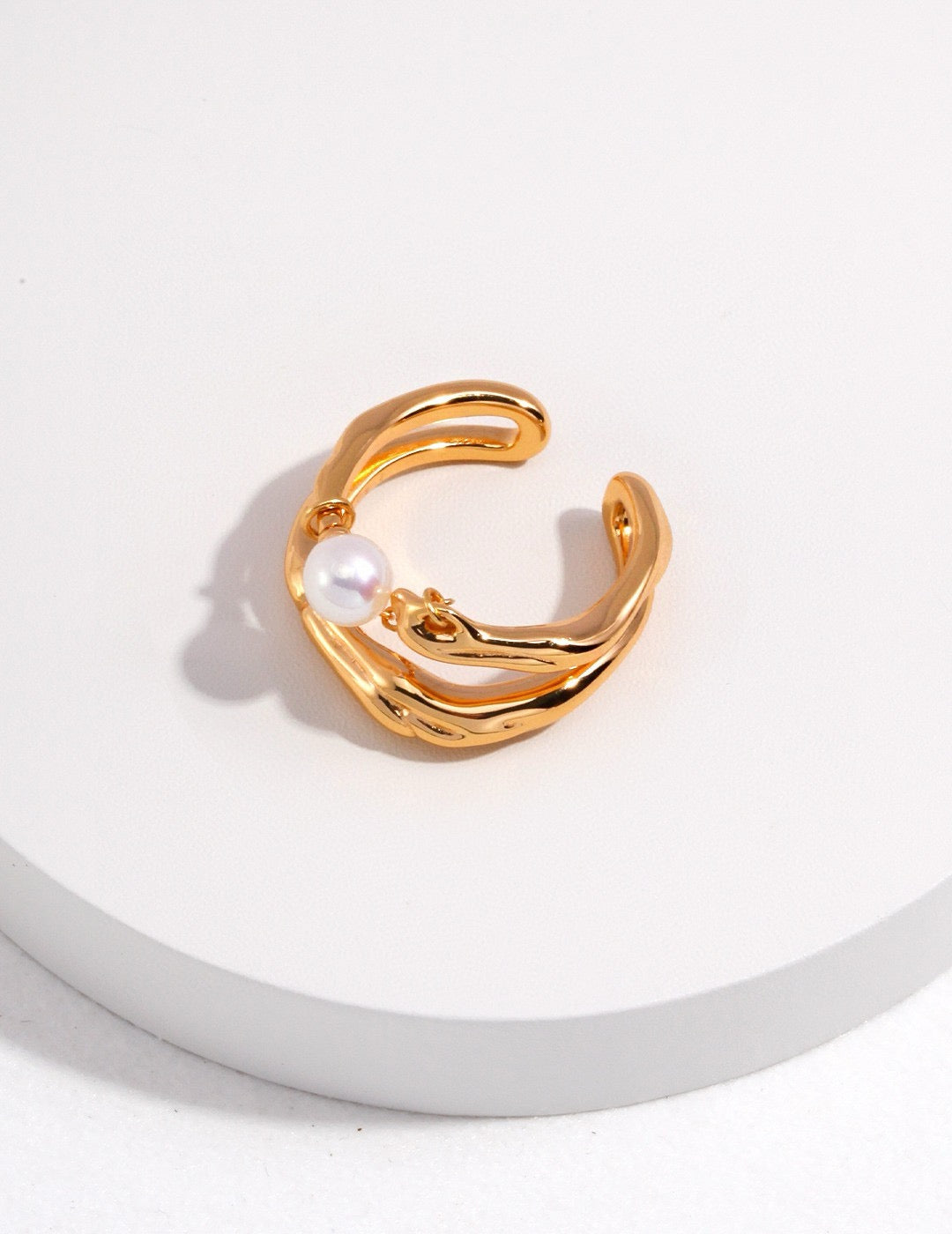 Wave Pearl Ring