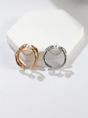 Wave Pearl Ring
