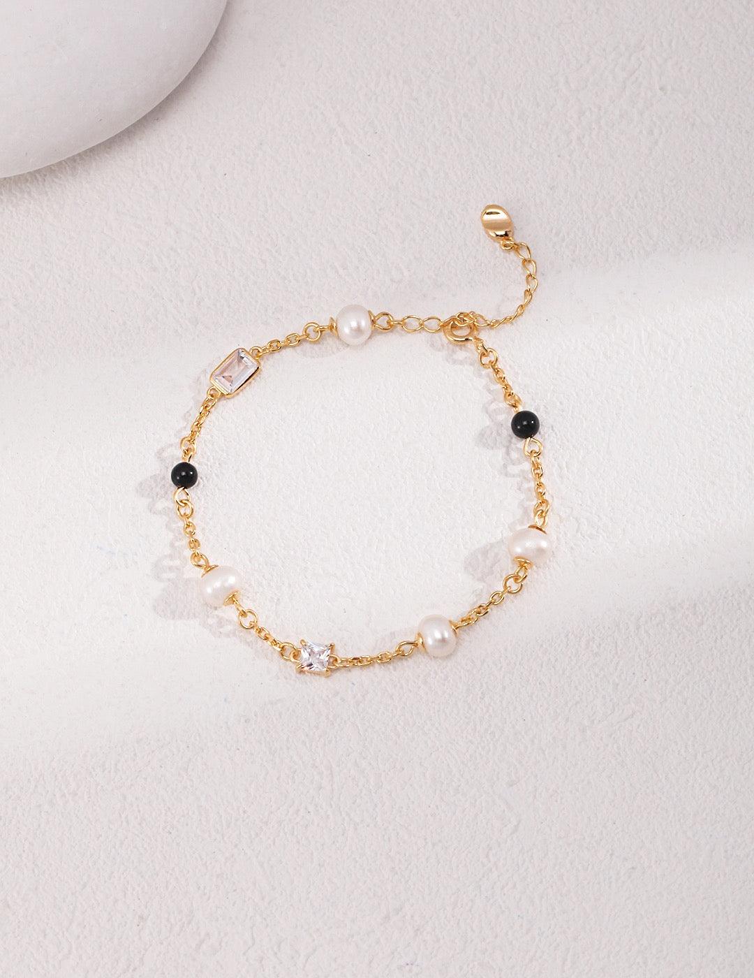 Isla Bracelet | Zircon and Black Agate Bracelet are revered for their protective qualities and positive energies