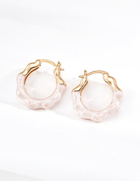 Scalloped Enamel Hoop Earrings