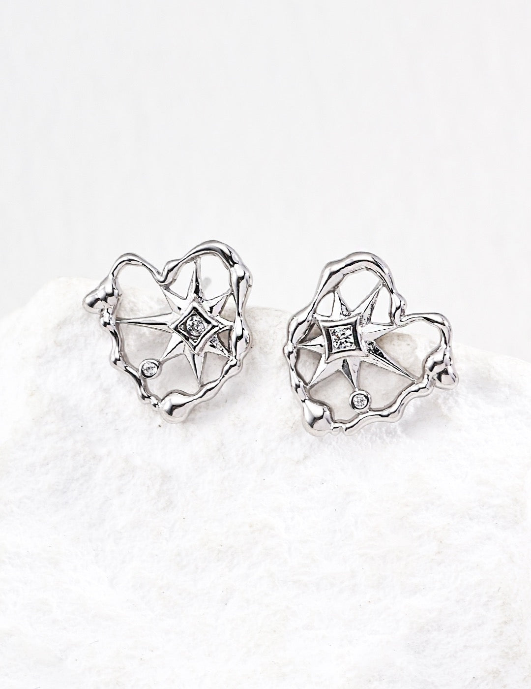 Constellation Heart Stud Earrings