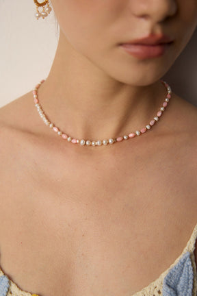 Orchid Pearl Set - Bracelet & Necklace
