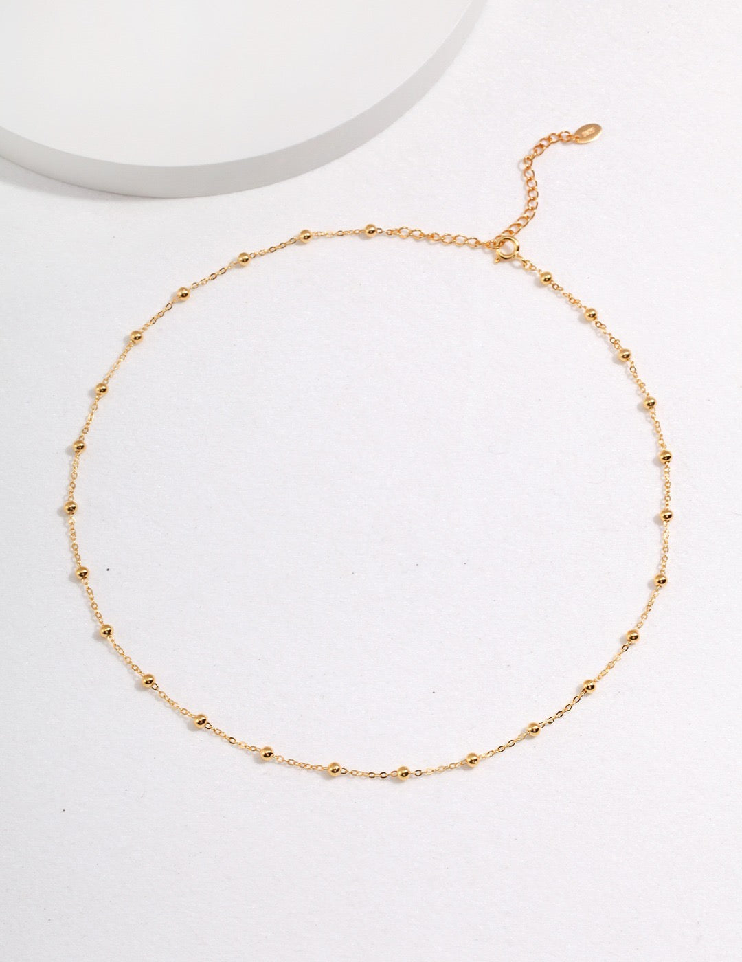 Gold Beaded Chain Necklace