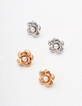 Josie Stud Earrings In Gold & Silver Finish| Lia Atelier