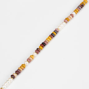 Blaire Necklace - Lia Atelier  | Mookaite Necklace | Layering Necklaces | Mookaite and Pearl Gold Necklace | Freshwater Pearl Necklace | Beaded Necklace | Fine Jewelry