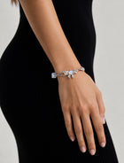 Opal Flower Charm Mixed Chain Bracelet