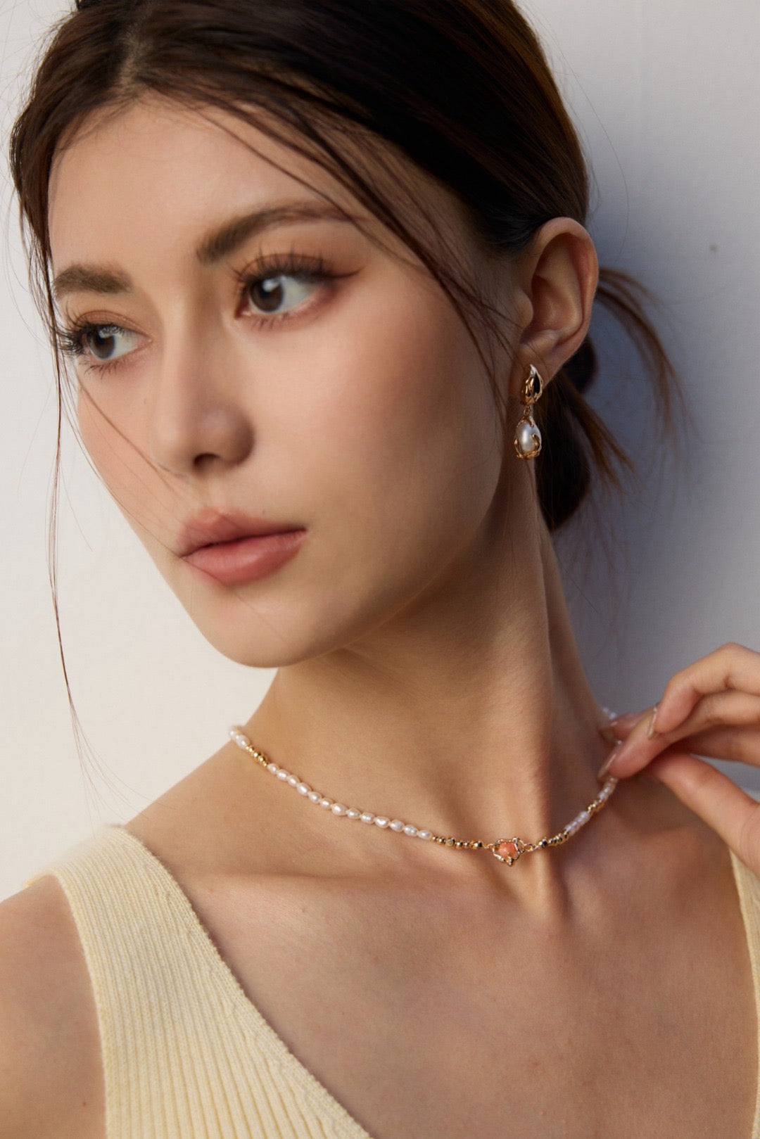 Rhodochrosite Pearl Necklace for women