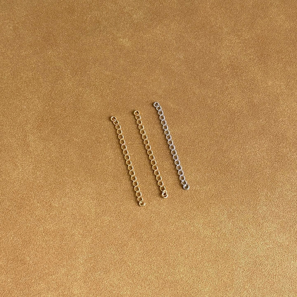 18K gold vermeil and sterling silver chain extender for necklace.