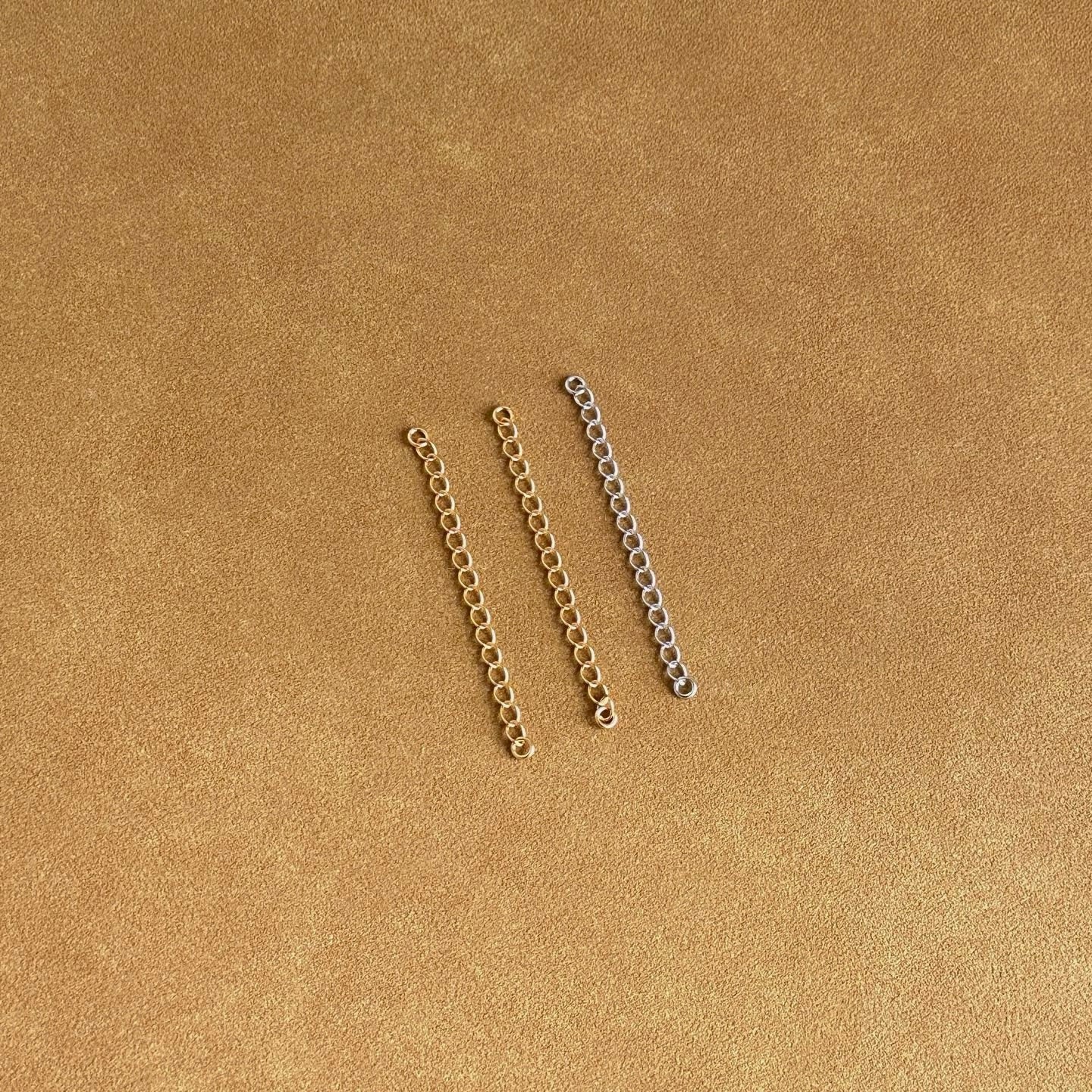 18K gold vermeil and sterling silver chain extender for necklace.